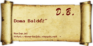 Doma Baldó névjegykártya